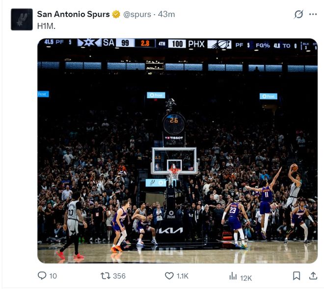 文班亚马绝杀逆转太阳 马刺提前锁定季后赛